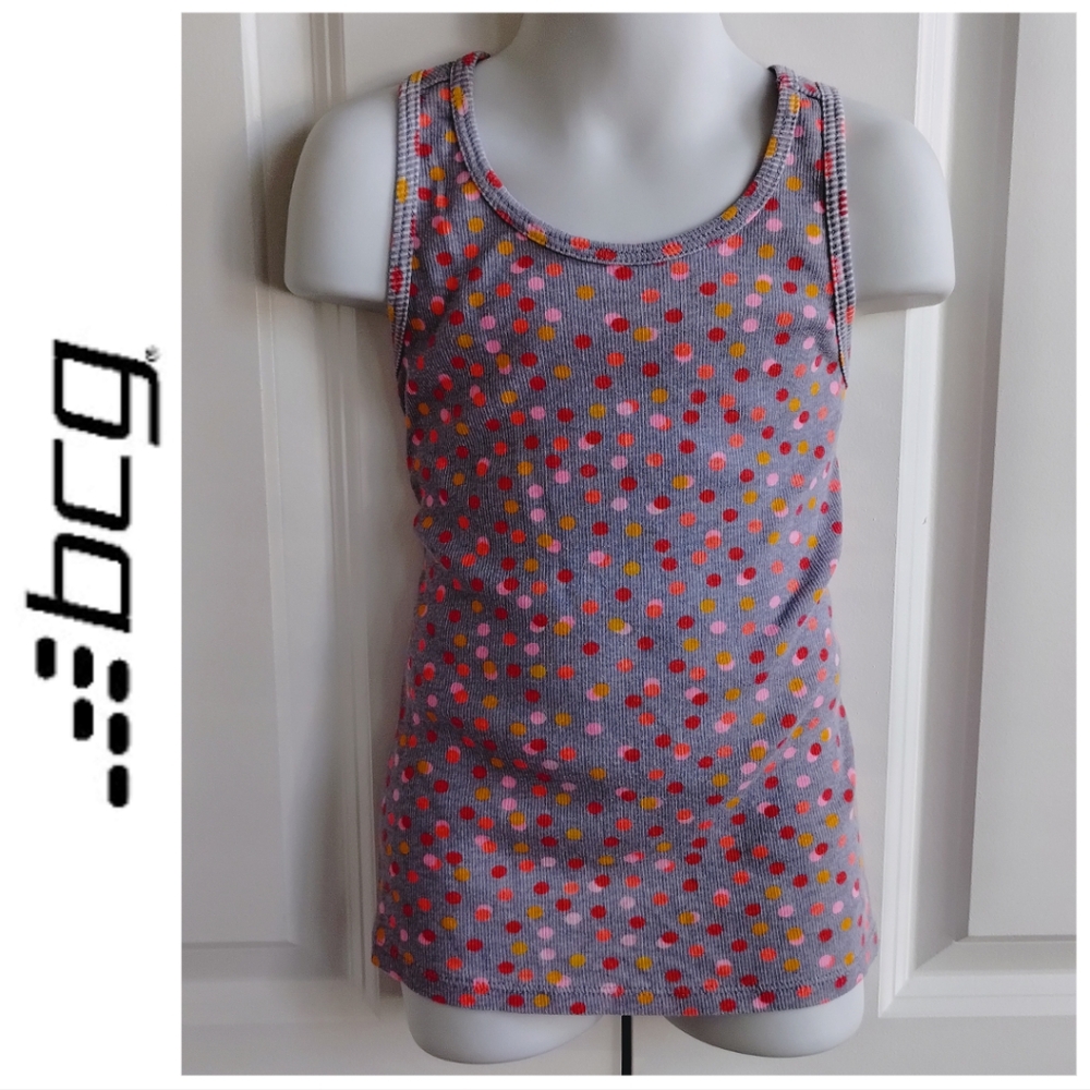 Gray Tank with Polka Dots